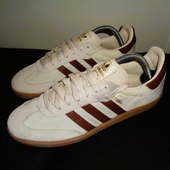Adidas Sambas Originals OG Shoes in Cream / Preloved Brown - ID1447 Men's 9.5 - Picture 5 of 16